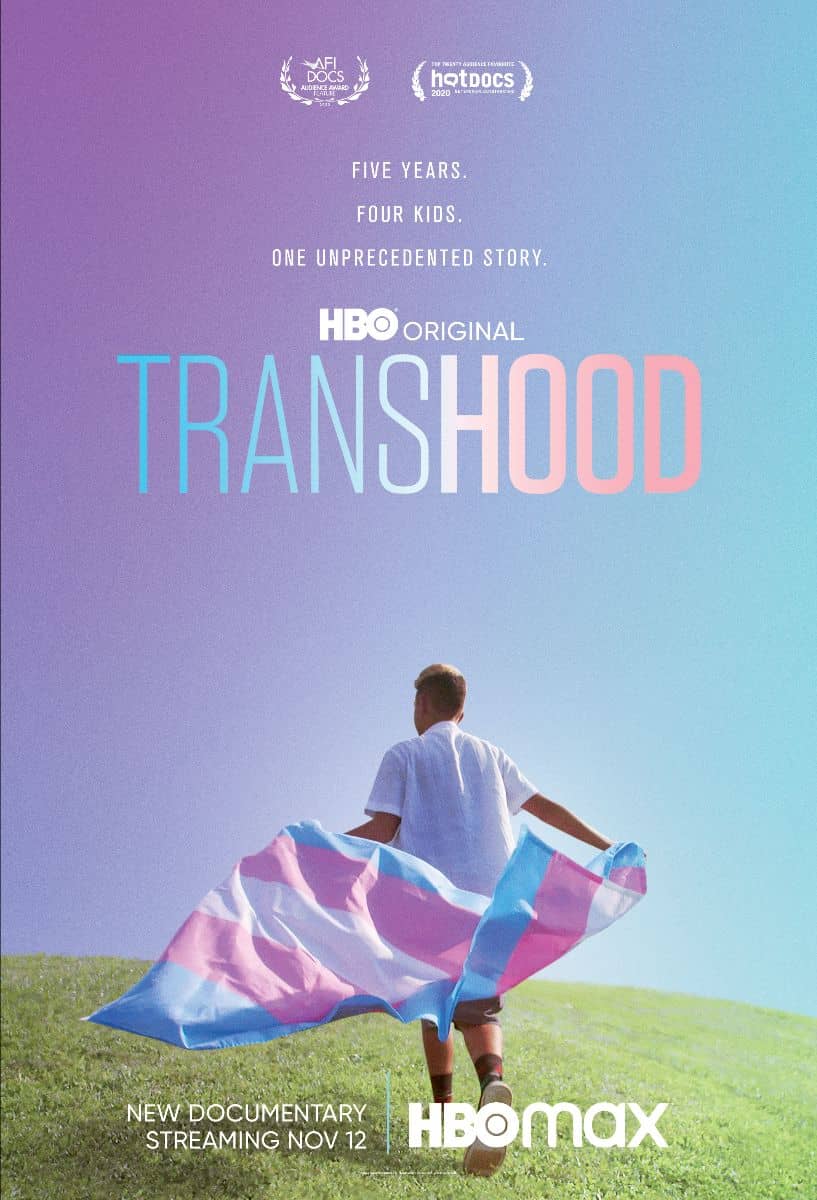 Official HBO key-art poster for TRANSHOOD — five years, four kids, one unprecedented story