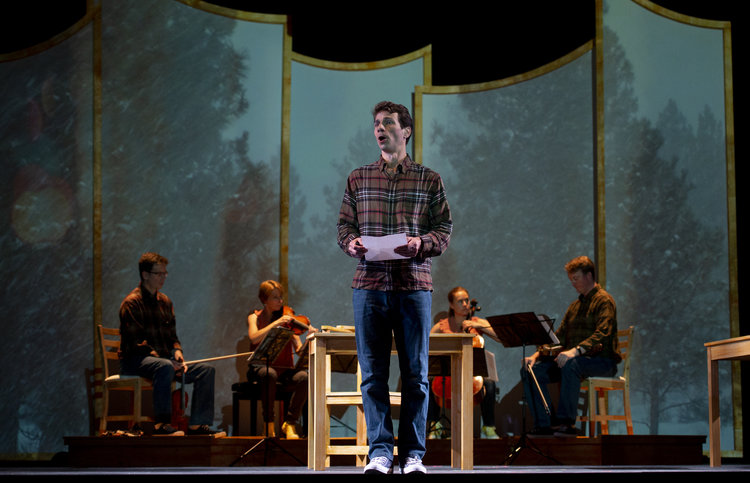 Performance photo from AS ONE, a chamber opera