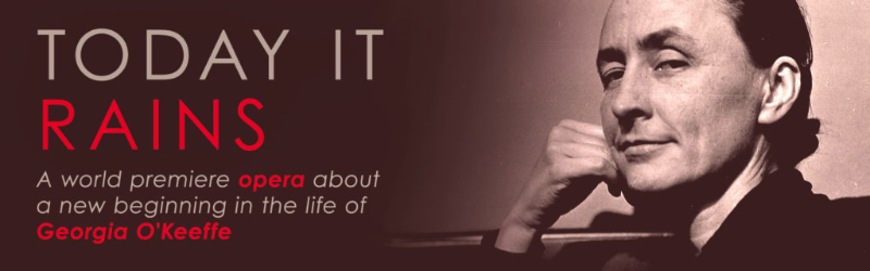 Promotional image for the opera TODAY IT RAINS